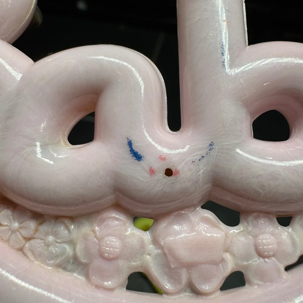 RARE 50s Vintage Celluloid Plastic Baby Rattles Set of 3 Pink Safety Pin Clown